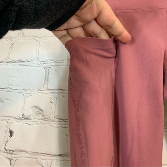 Athleta Salutation Pocket Tight Legging XXS Side Pockets Mesh Mauve - Picture 5 of 16
